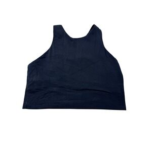 Athleta Black Racerback‎ Crop Tank Top with Built-in Shelf Bra Womens Large